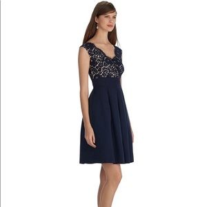 WHBM navy lace dress